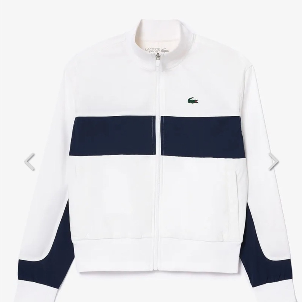 Lacoste White and Navy Ultra Dry Sport Jacket